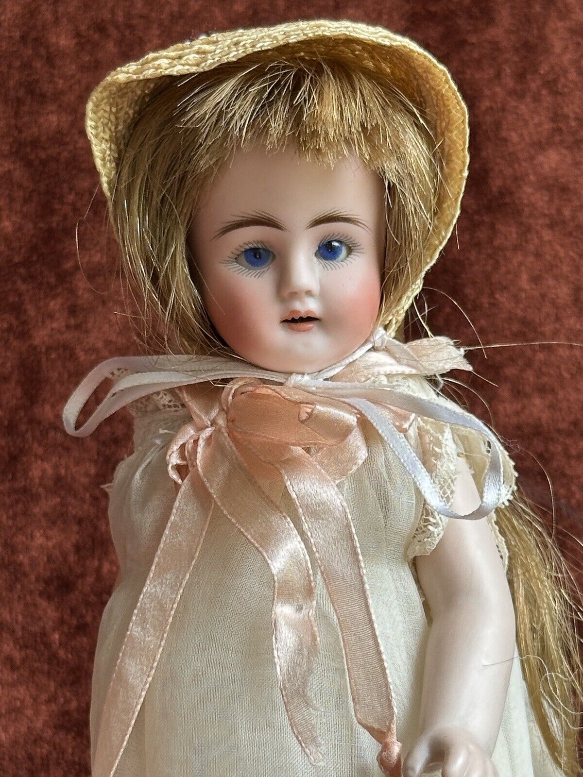 Antique German 8” All Bisque Gebruder Kuhnlenz (?) 49-12 Mignonette Doll