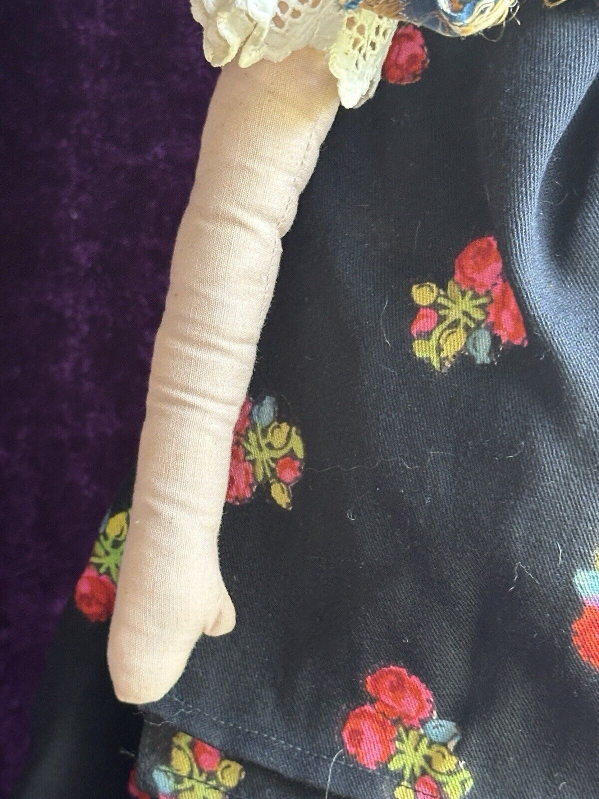 Antique Composition 23” Cloth Eastern European Boudoir Style Doll
