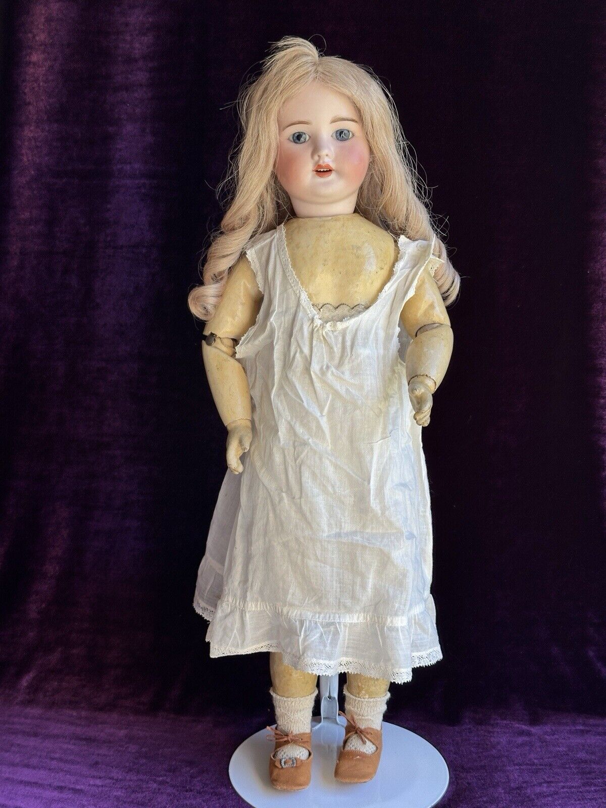 Antique French SFBJ Bebe 60 Walker Body Mechanical Bisque Head Doll