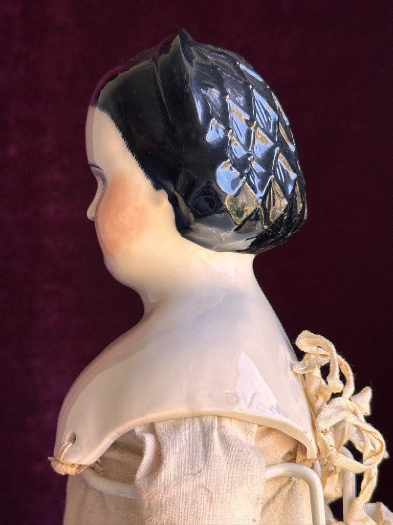 Vintage 19.5” Reproduction of Antique German Alice Hairdo China Head Doll
