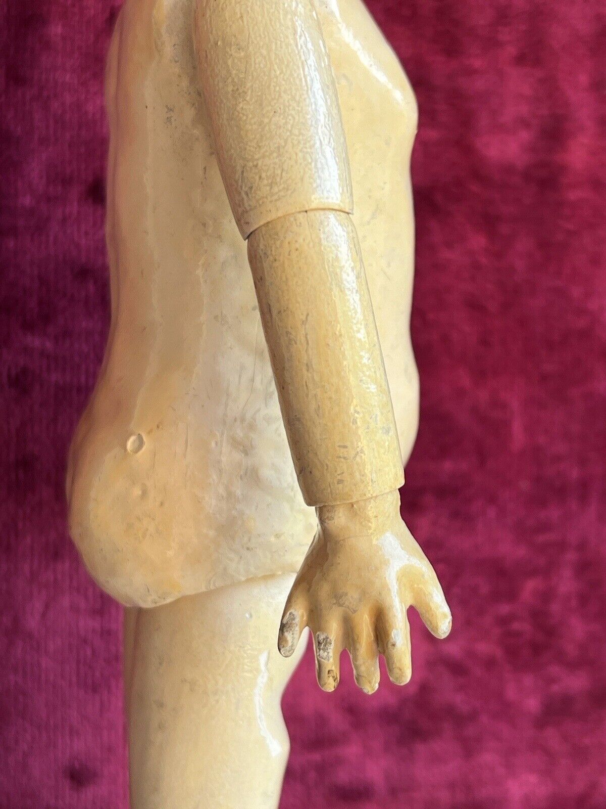 Antique German 11” Armand Marseille 210 Googly Eye Jointed Body Bisque Head Doll