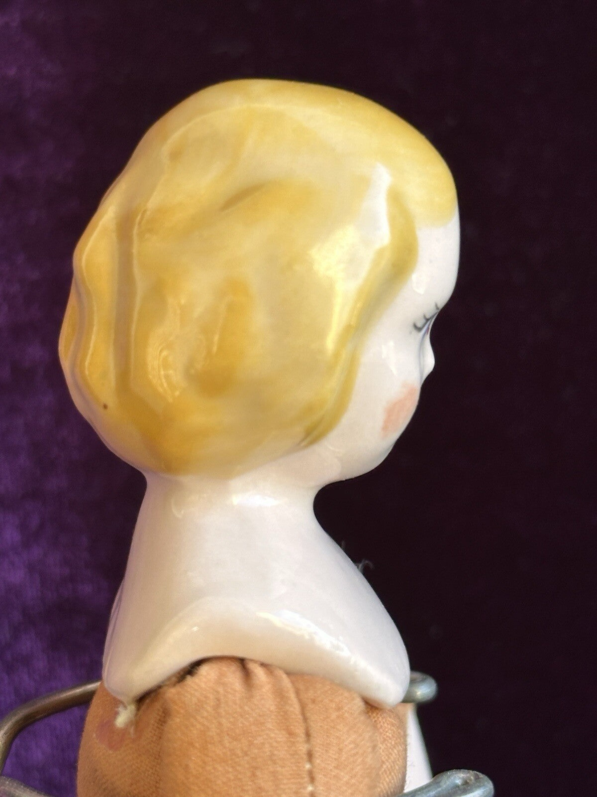 Vintage 7” Ruth Gibbs Porcelain Blonde China Head Doll