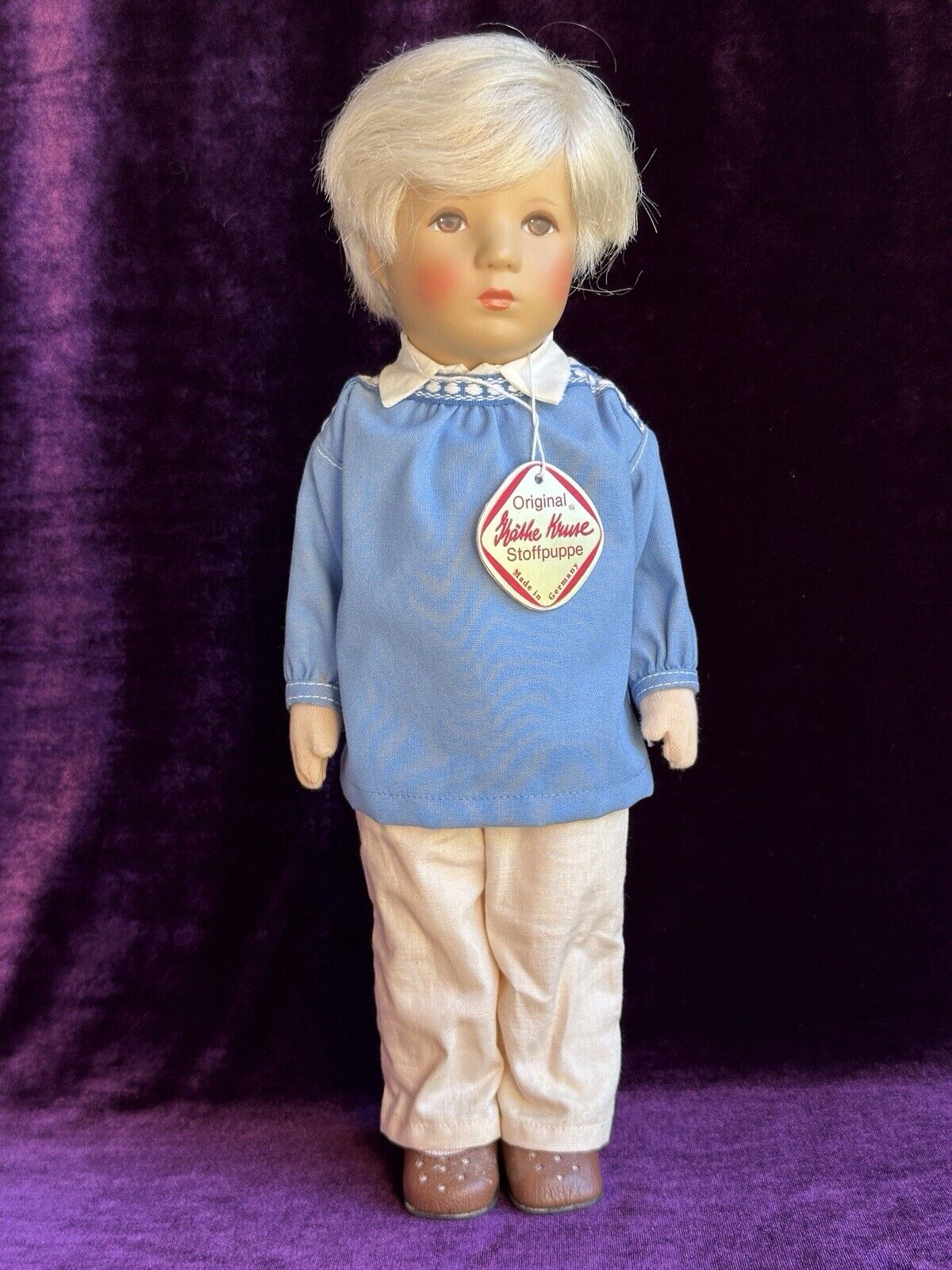 Vintage Collectible 15” Kathe Kruse 32 H Cloth Boy Doll New In Box