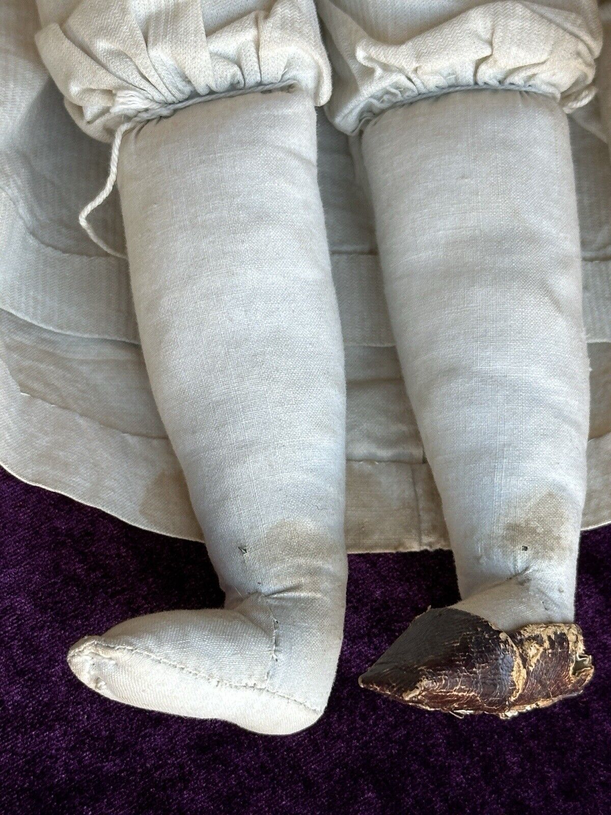 Antique French 21” Andréas Voit Papier Mache Glass Eyes Fashion Doll