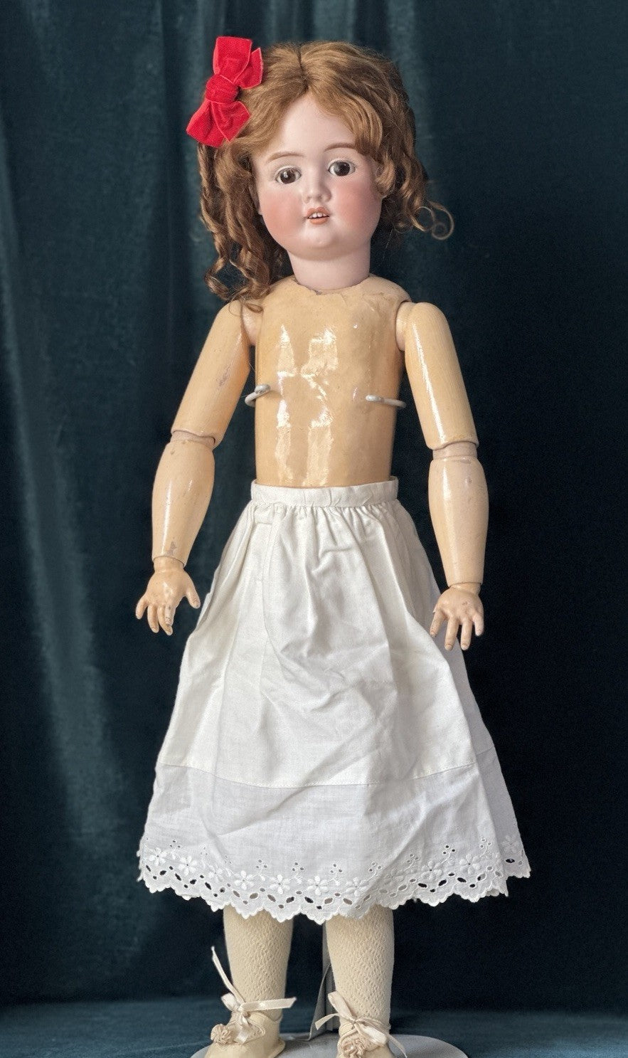 Antique German Shoenau & Hoffmeister Mold 1906 Bisque Head 27” Doll