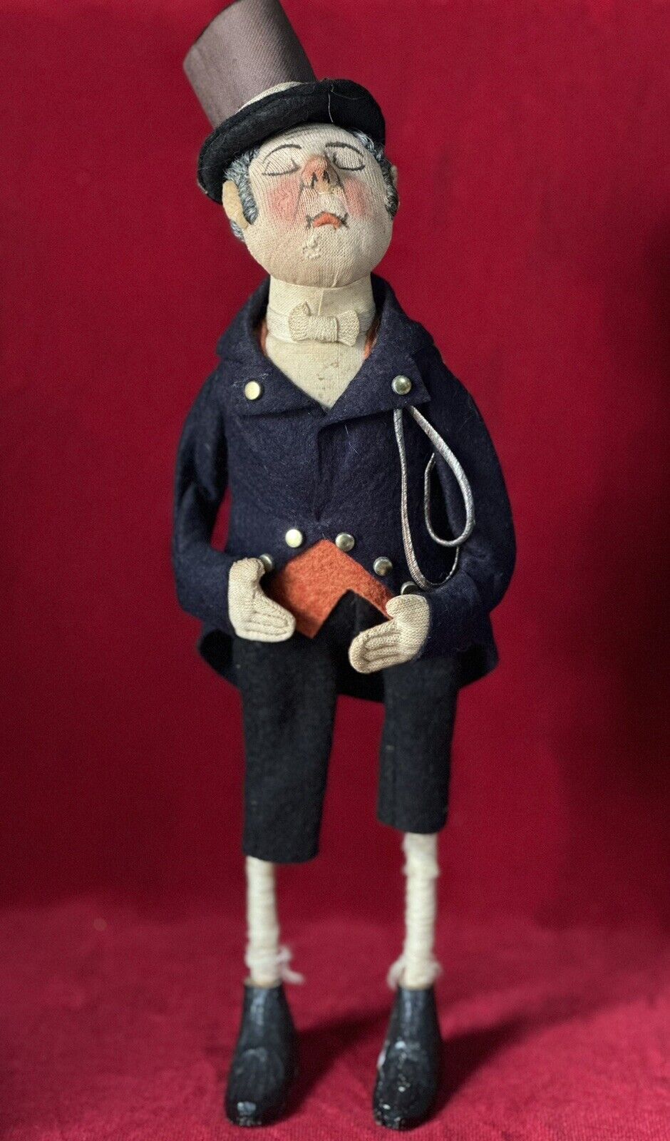 RARE Antique German Stockinette Caricature Character 12” Doll K*R 1012 Catalog