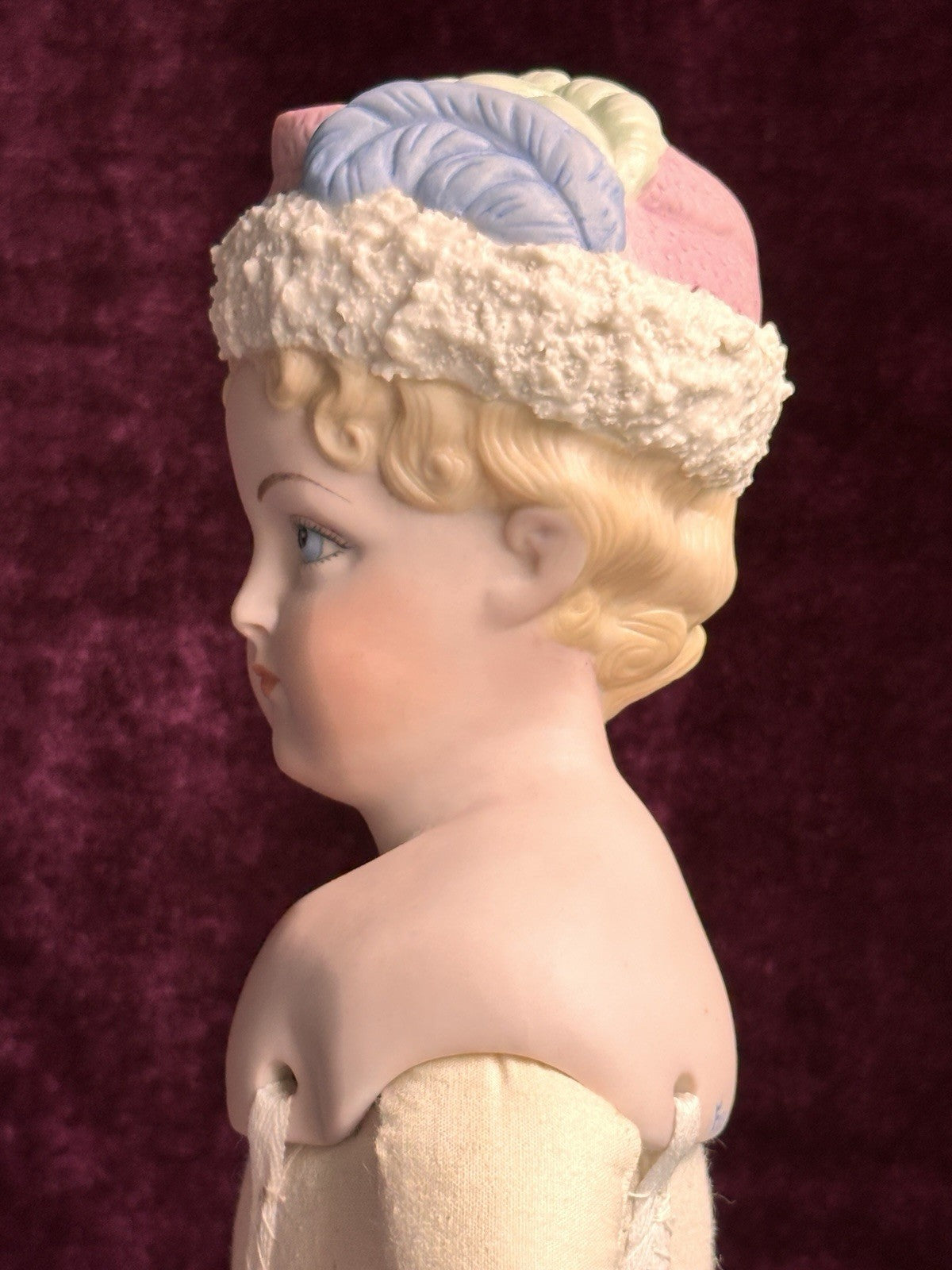 Rare Vintage 17.25” Artist Repro Porcelain Antique German Parian Style Doll