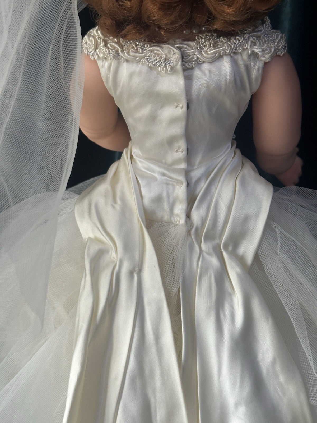 Vintage 1950’s Madame Alexander 20” Cissy Hard Plastic Doll Tagged Bride Outfit
