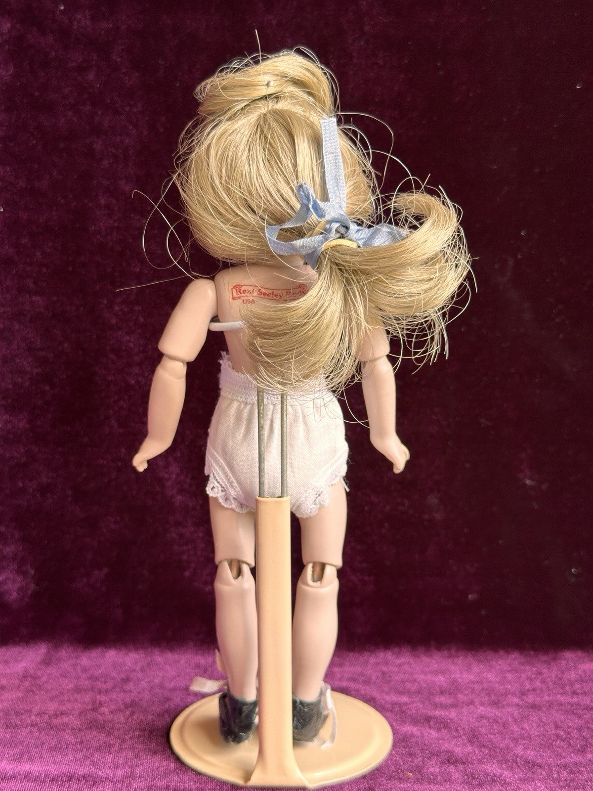 Porcelain Compo Petite 8” Reproduction of Antique French Jumeau Doll