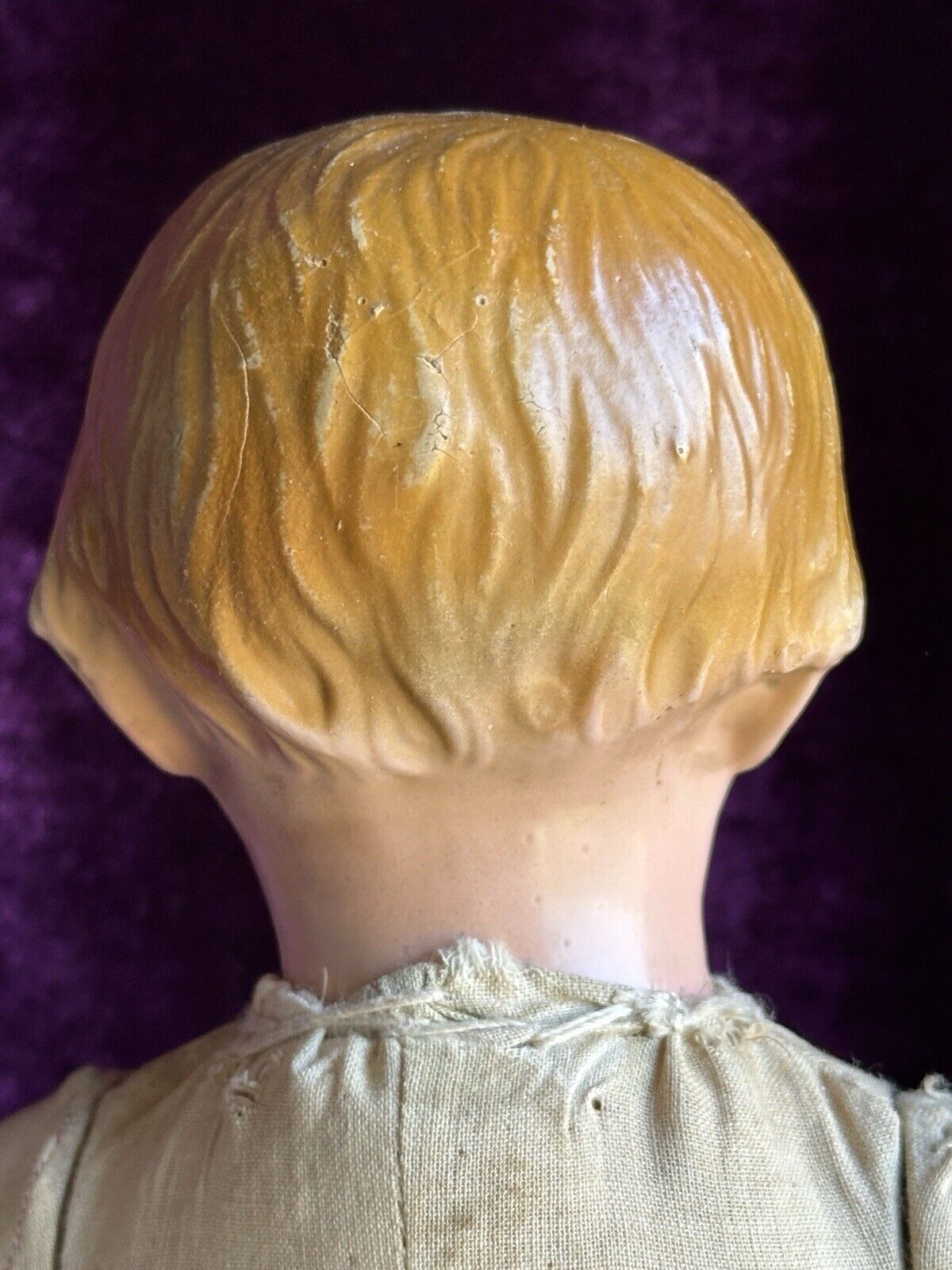 Early Antique American 15” Composition Head Cloth Body Character Doll