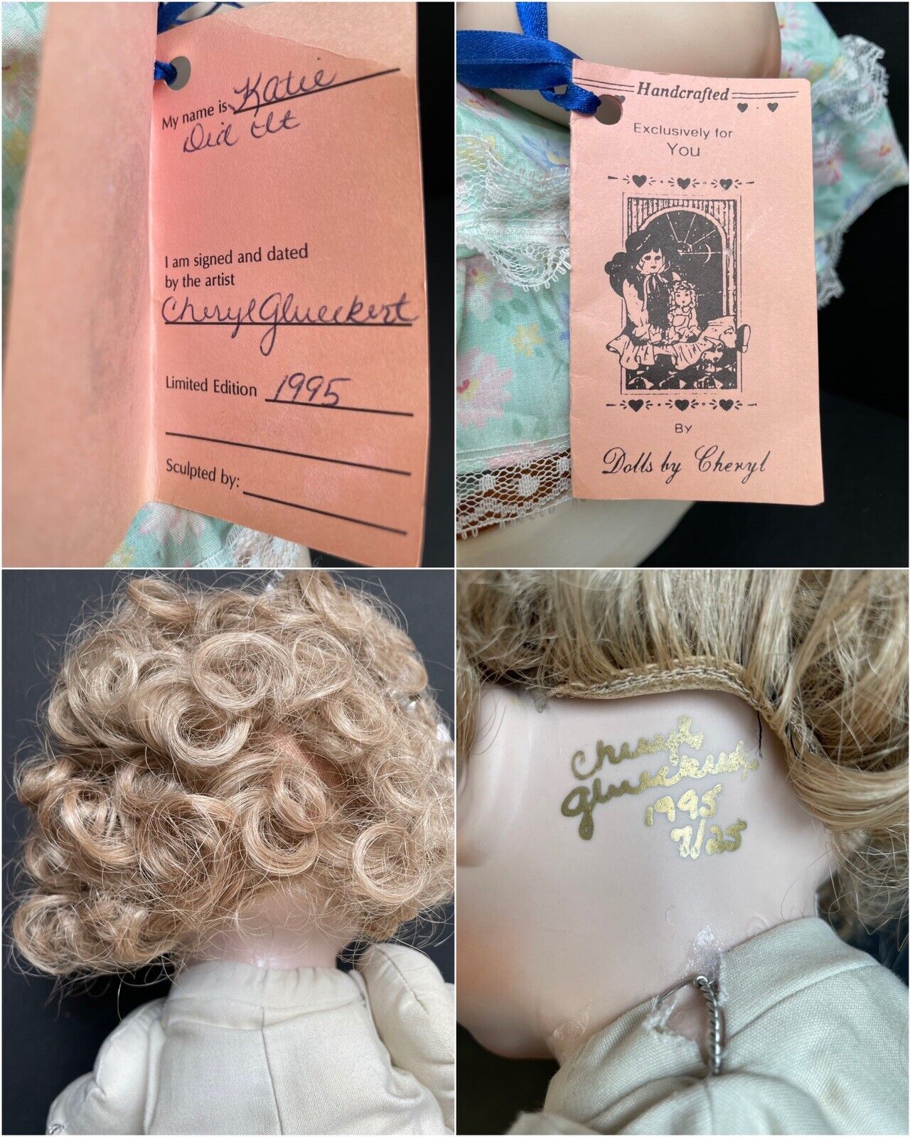 Collectible Handmade Artist Girl Doll on Toilet LE 25