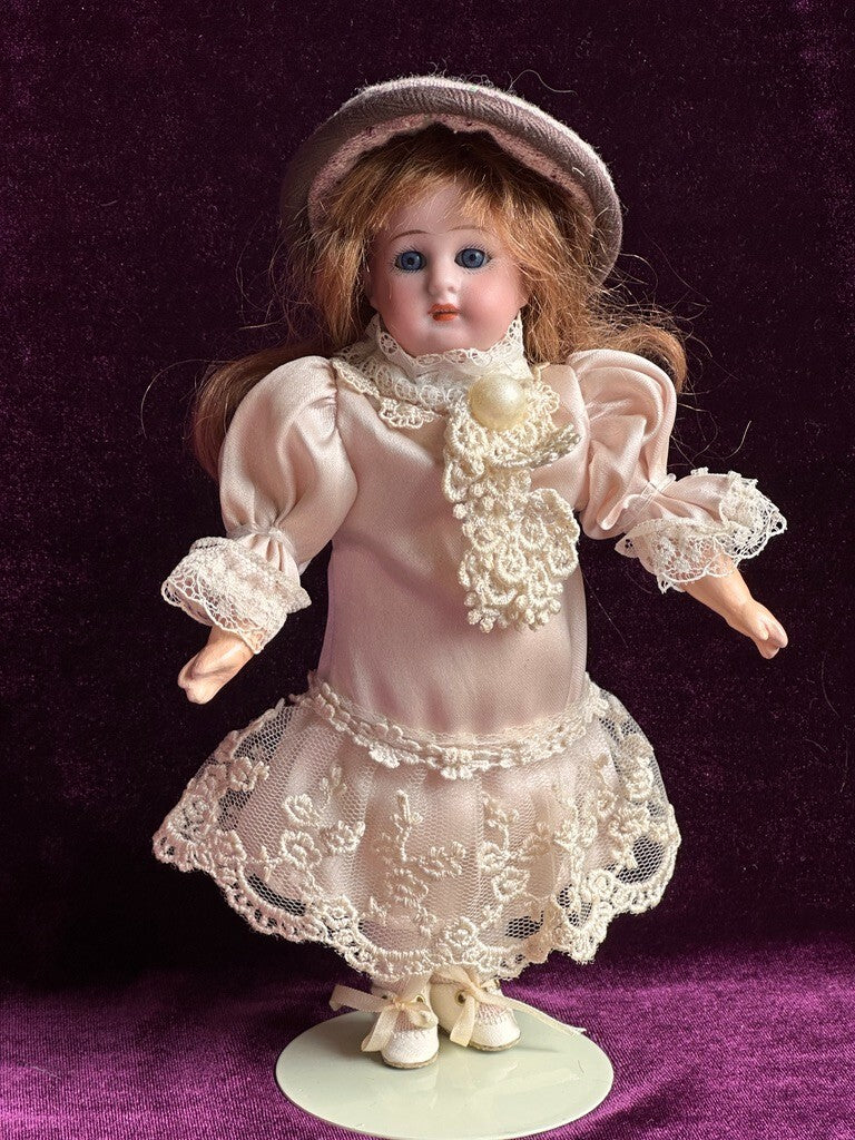 Antique German Miniature 8" Simon Halbig Bisque Head Square Teeth Doll