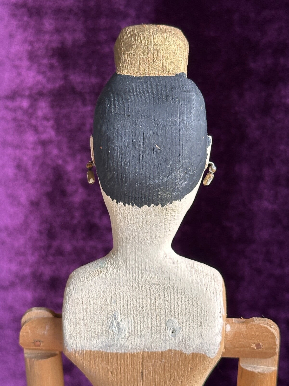 Vintage 13" Reproduction of Antique Grodnertal Wooden Jointed Tuck Comb Doll