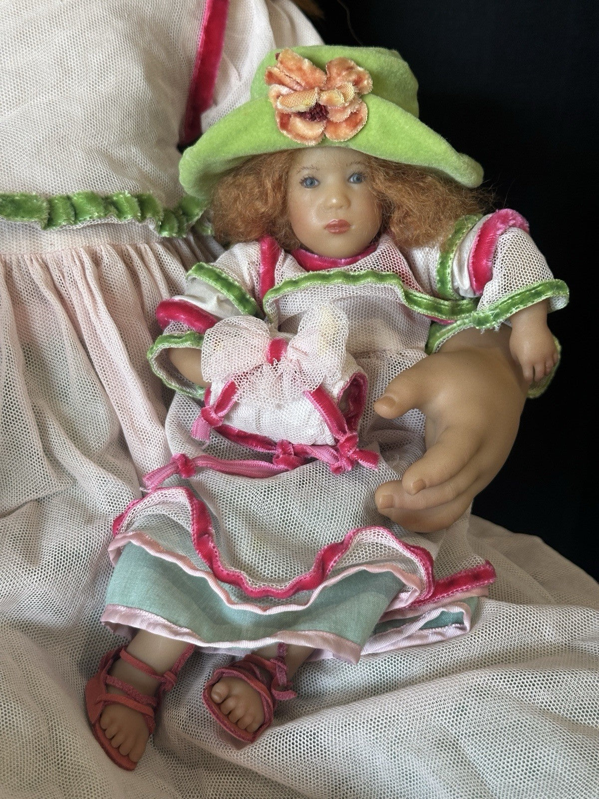 Collectible German Annette Himstedt Vinyl 35.5” Doll “Mirte” COA/mini Mirte Doll