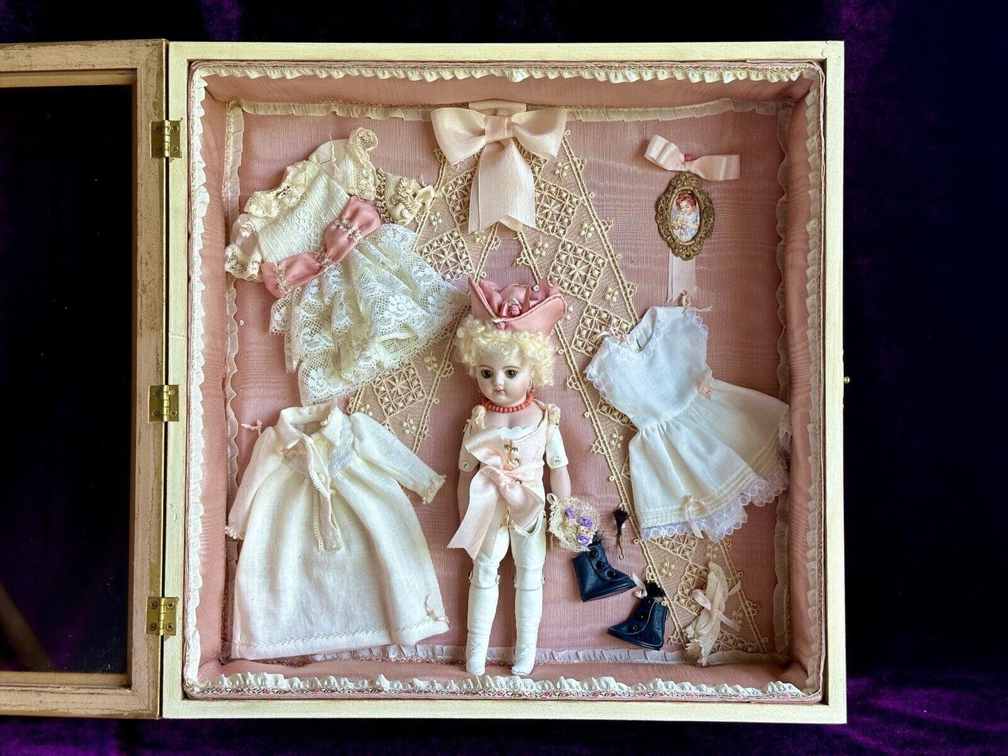 Artist Porcelain Reproduction of French François Gaultier Doll Presentation Box