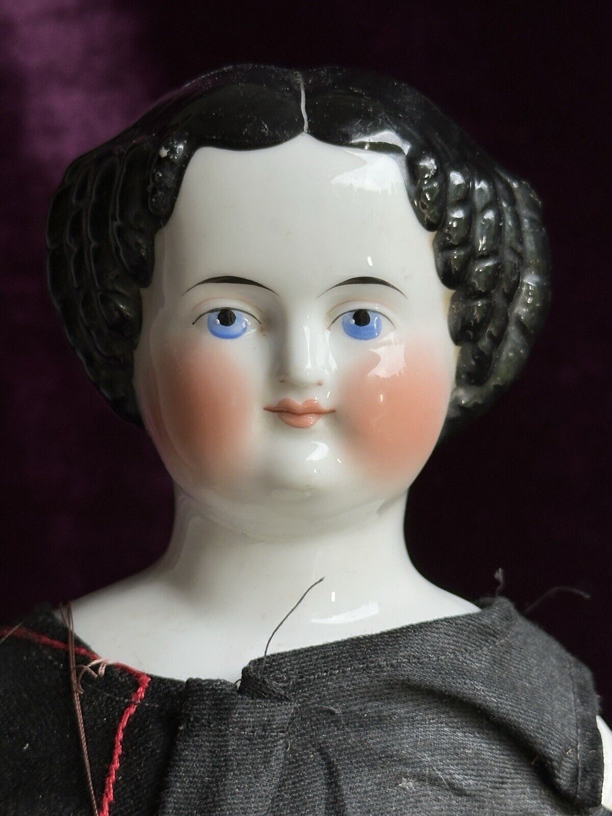 Antique German 19” Flat Top Highbrow China Shoulder Head Young Lady Doll