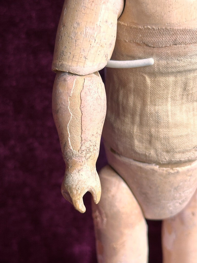 Antique French 11.5" Tout en Bois Wood Doll – Motschmann Type Body