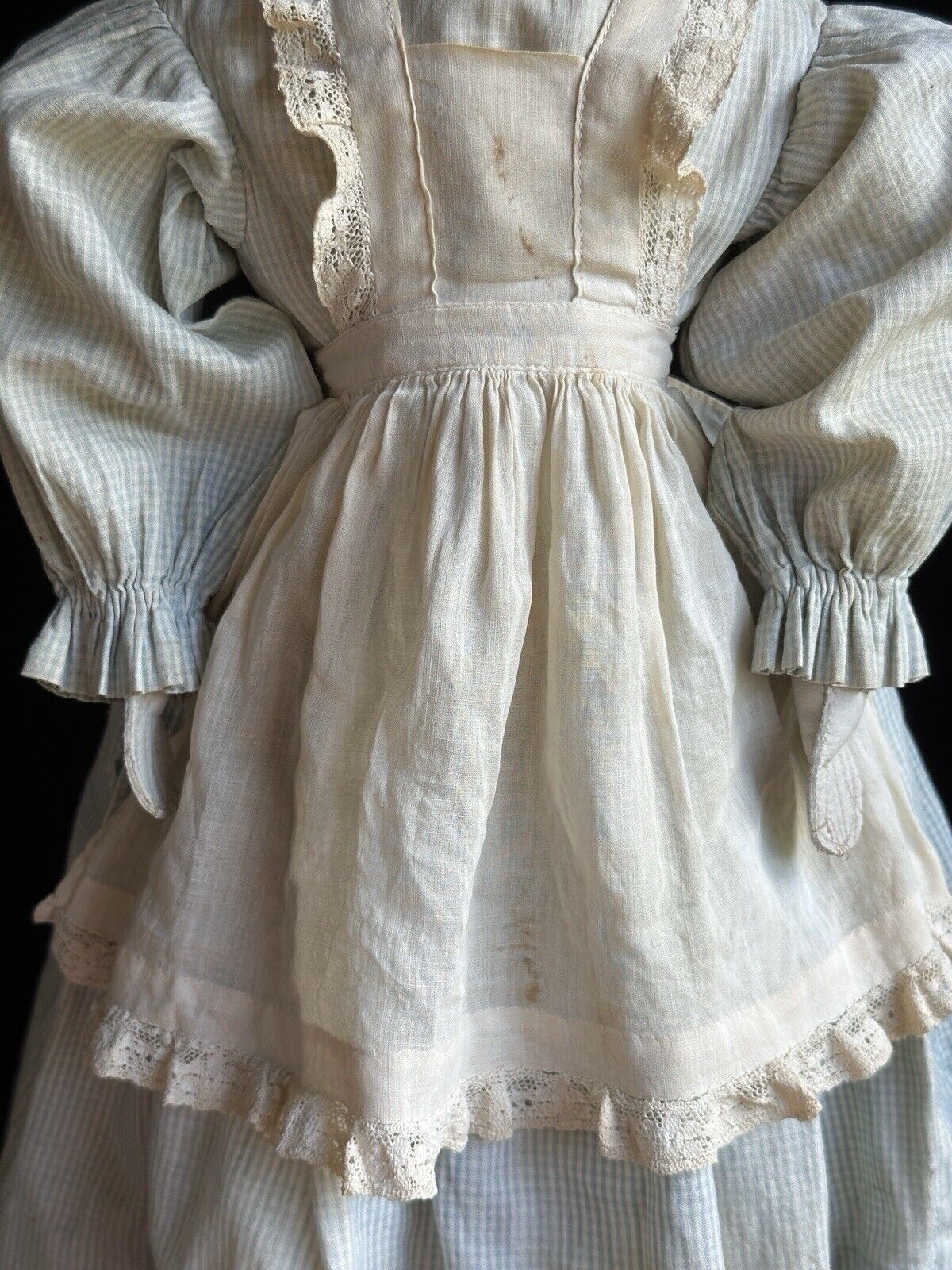 Antique English (?) Mad Alice 24” Wax Shoulder Head Victorian Doll