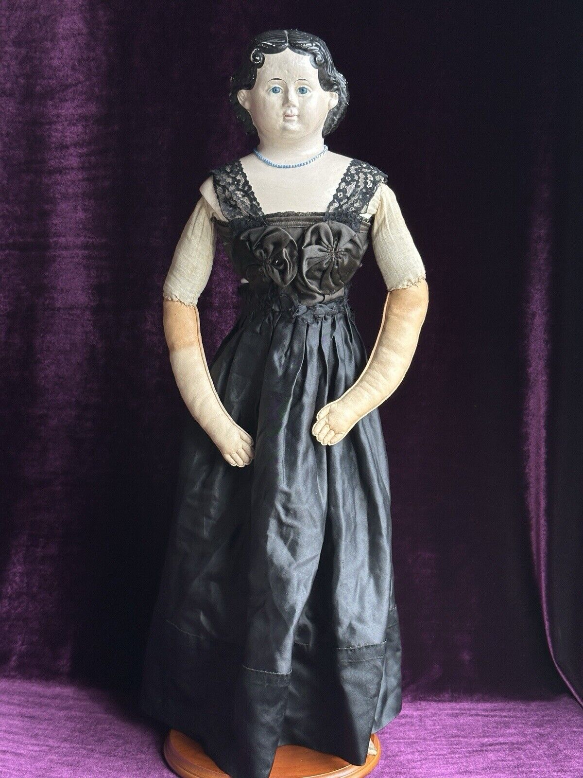 Antique American 24” Greiner Papier Mache Doll Doll with Original Label