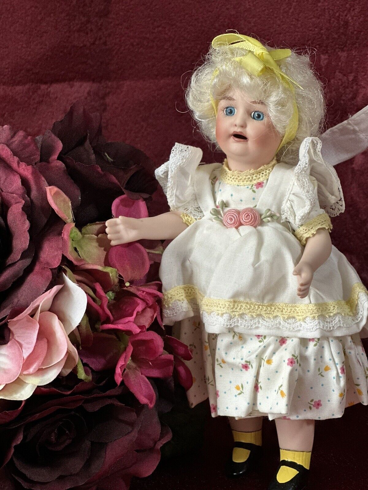 Collectible Reproduction of Antique Mignonette Porcelain 7 1/2” Doll