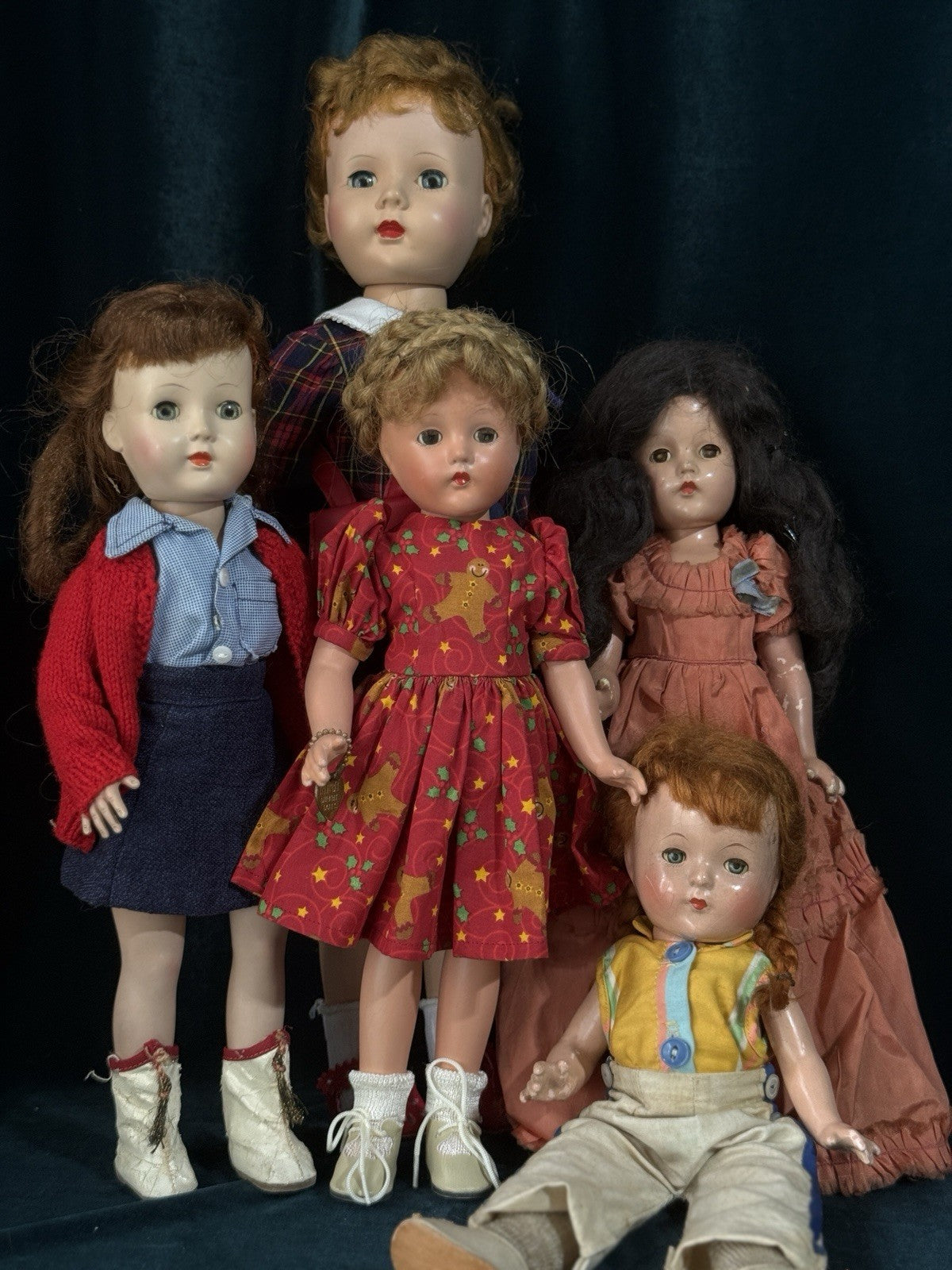 Lot Of 5 Vintage Effanbee Composition and Plastic Dolls For Project/Repair