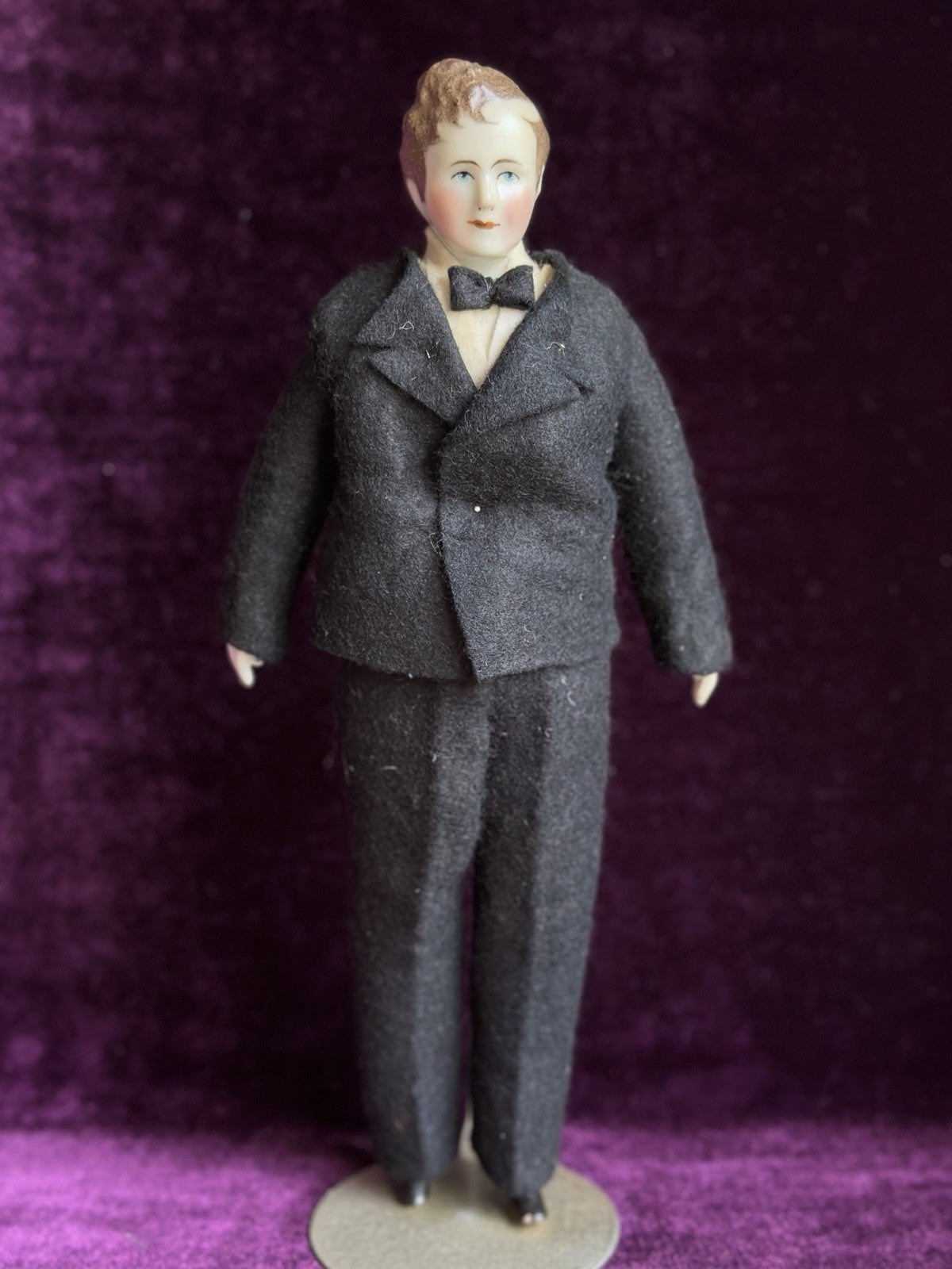 Rare 10.5” Porcelain Reproduction Of Antique German Male China Groom Doll