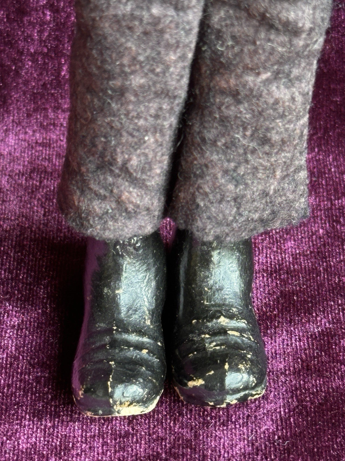 2 Antique Swiss SABA Bucherer Mutt & Jeff Ball Jointed Metal Dolls Toys