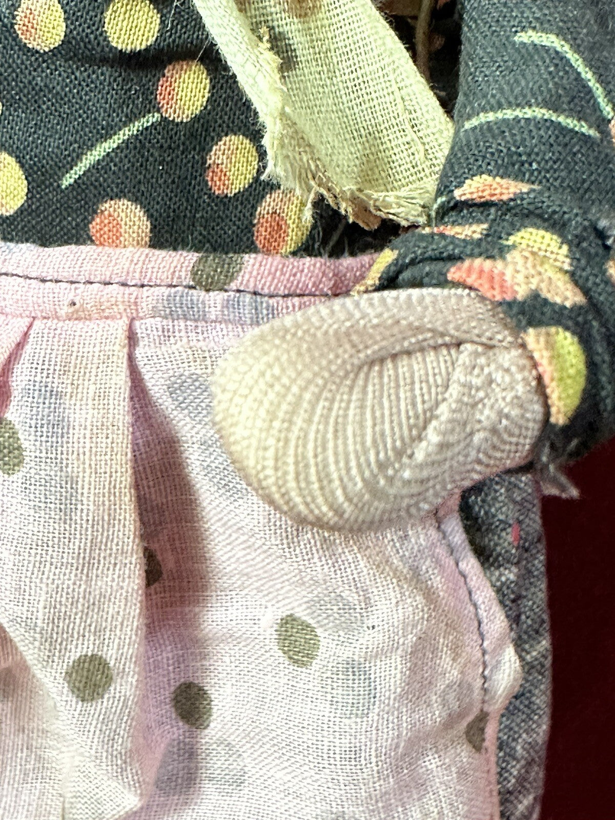 Original French Bernard Ravca 1920’s (?) Stockinette Old Lady 9 3/4” Doll