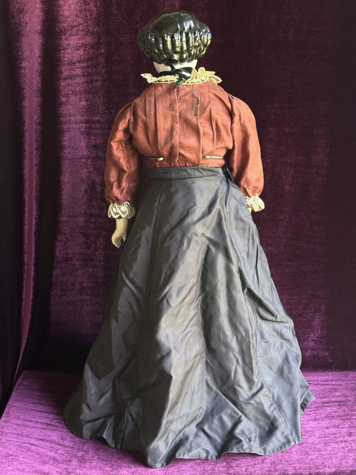 Antique German 25” Flat Top Highbrow China Shoulder Head Doll