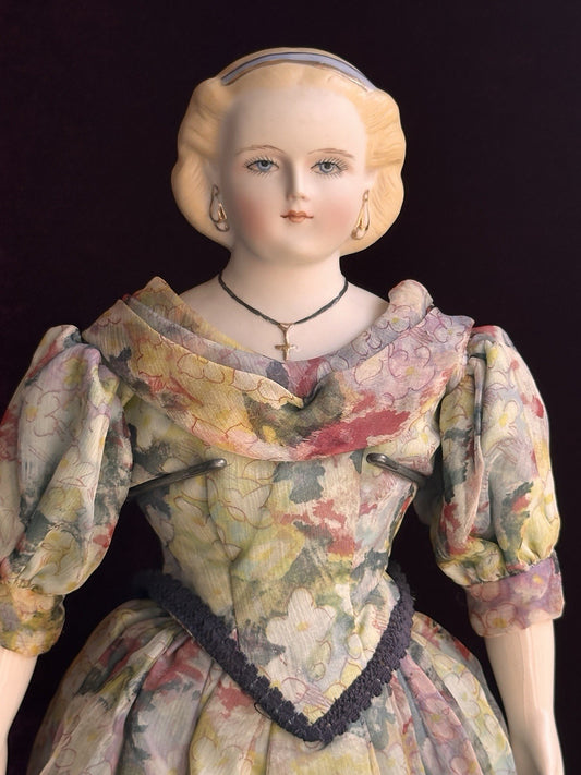 Vintage 1957 18” Reproduction of Antique German China Parian Fashion Doll