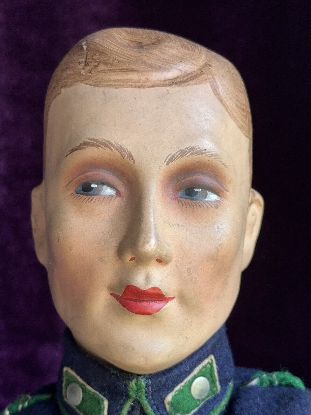 Unidentified Antique 20” French (?) Composition (?) Cloth Military Soldier Doll
