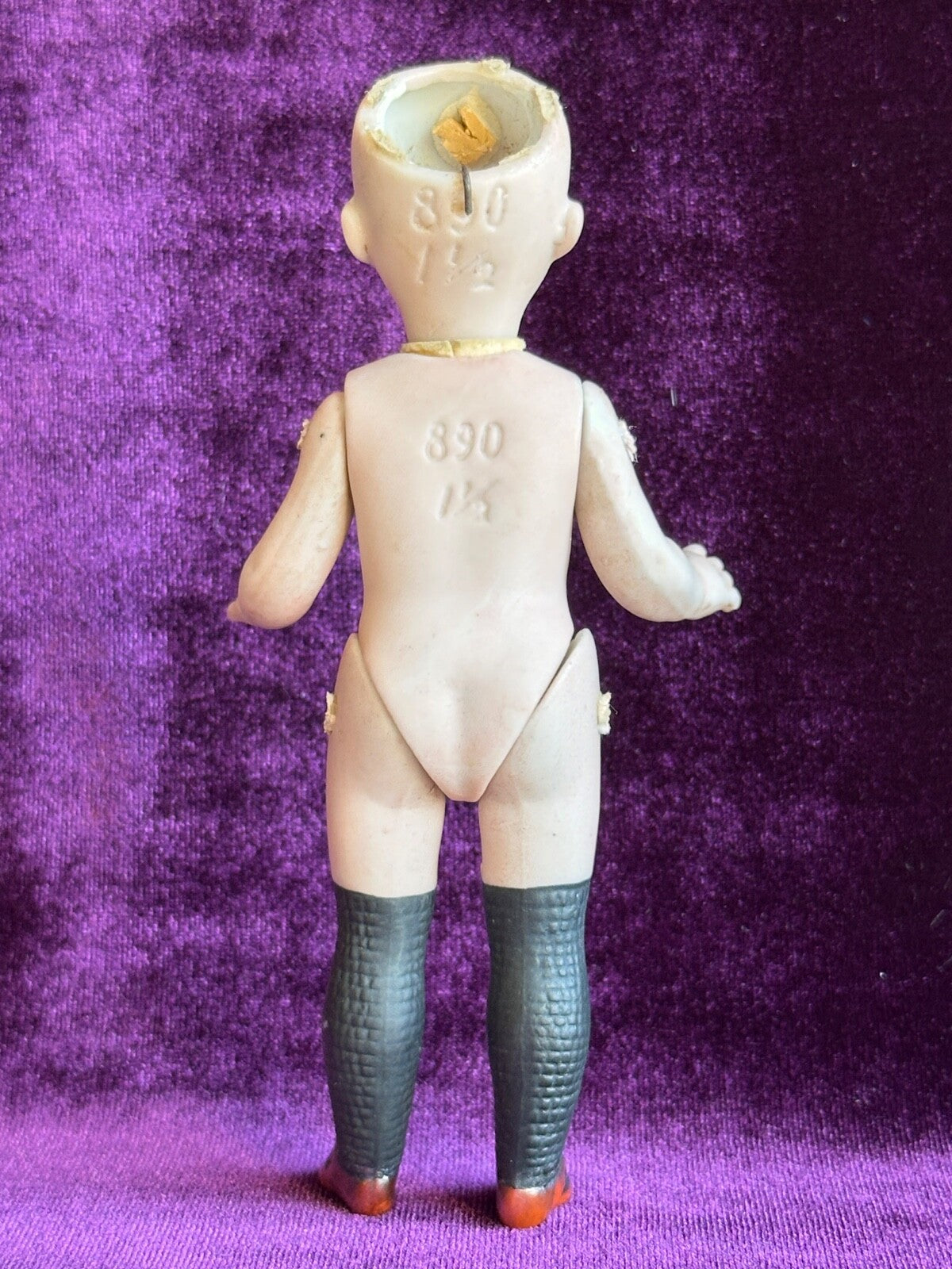 Antique German 5.375” Simon Halbig 890 All Bisque Mignonette Doll