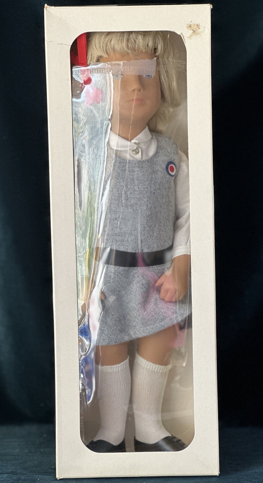 Collectible England Vinyl Sasha Blonde School 114S Girl Doll Box/Tag