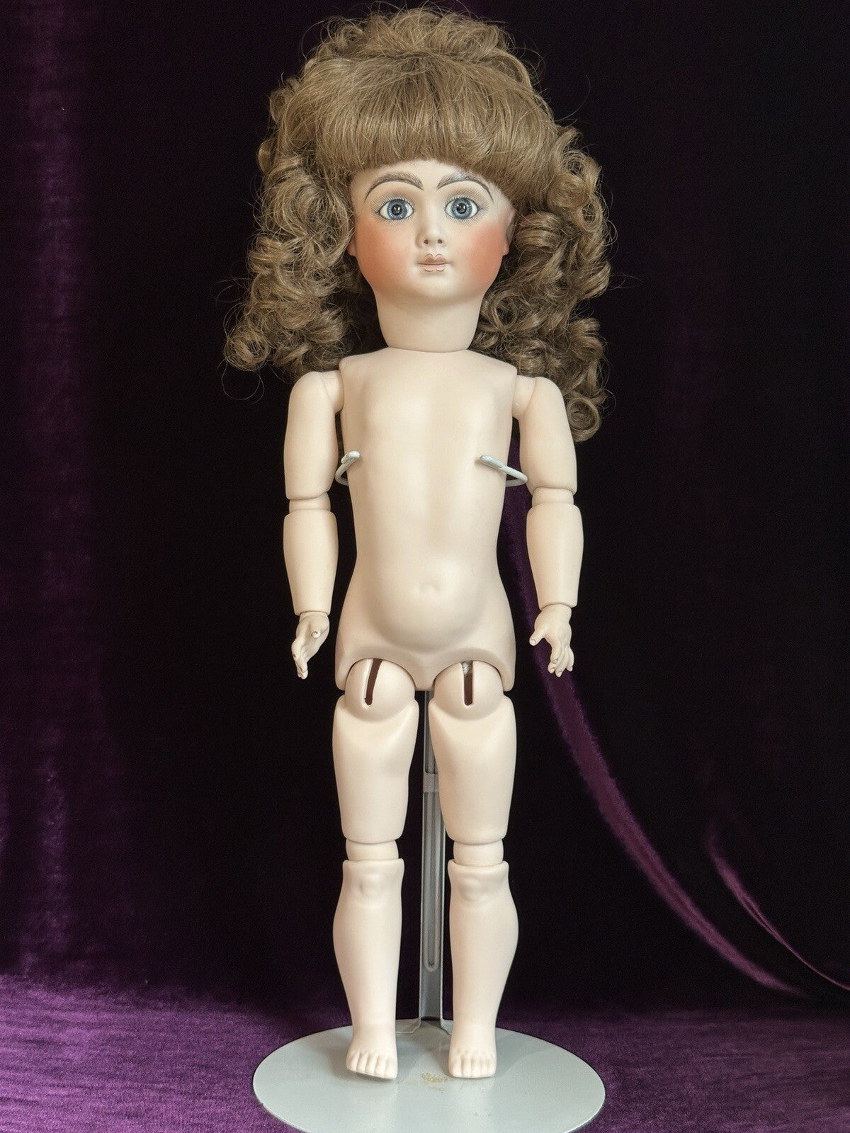 Vintage All Porcelain 20” Reproduction of Antique French Andre Thuillier Doll
