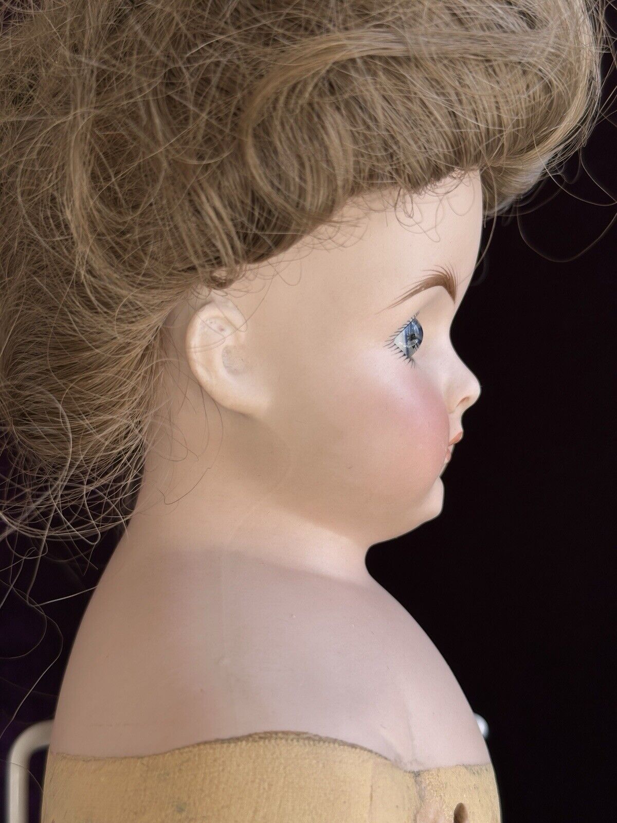 Rare Large Antique German 22” CF Kling 167 Solid Domed Bisque Head Doll