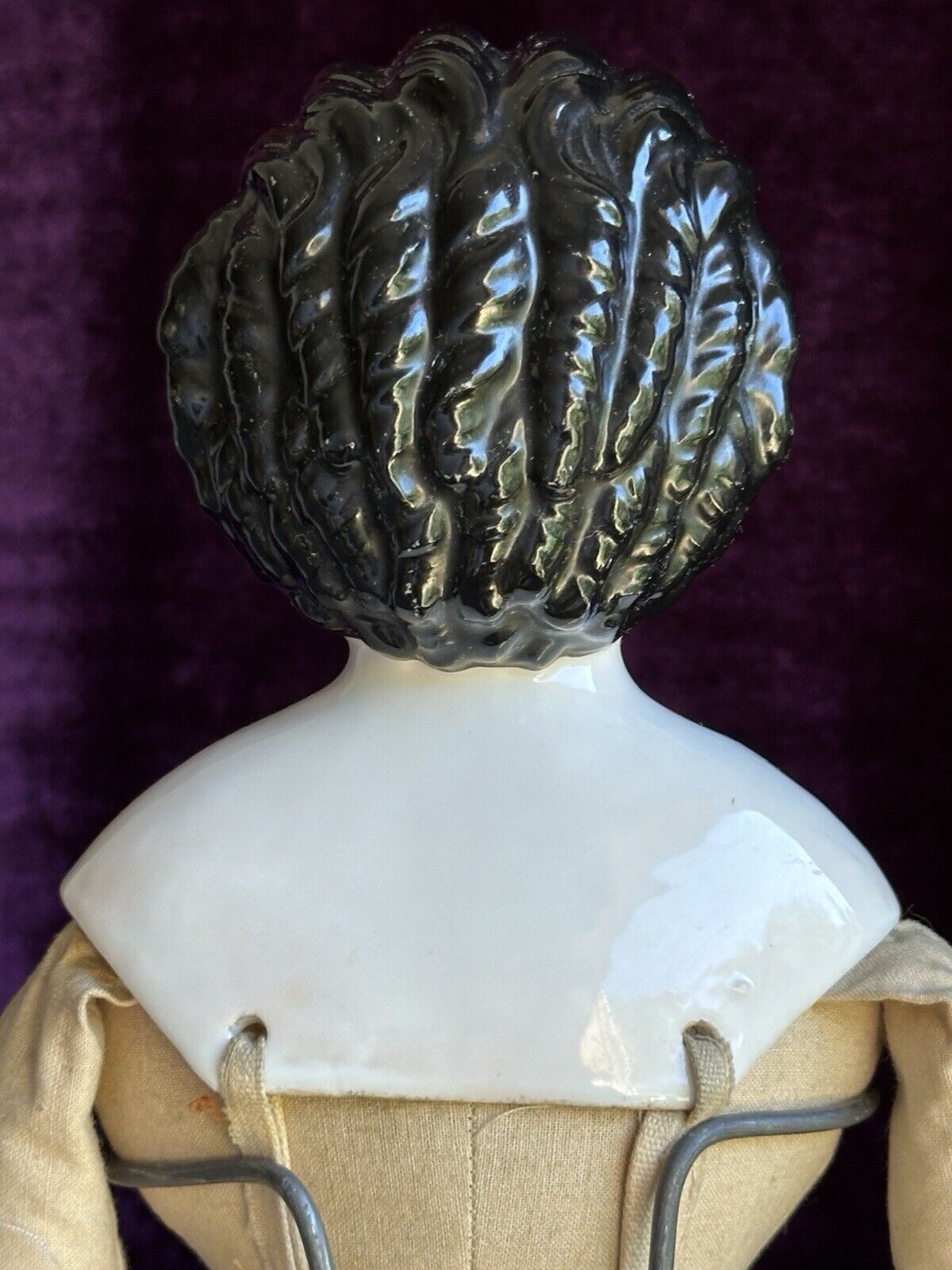 Rare Antique German 22” Alt Beck Gottschalk Curly Top Brunette China Head Doll
