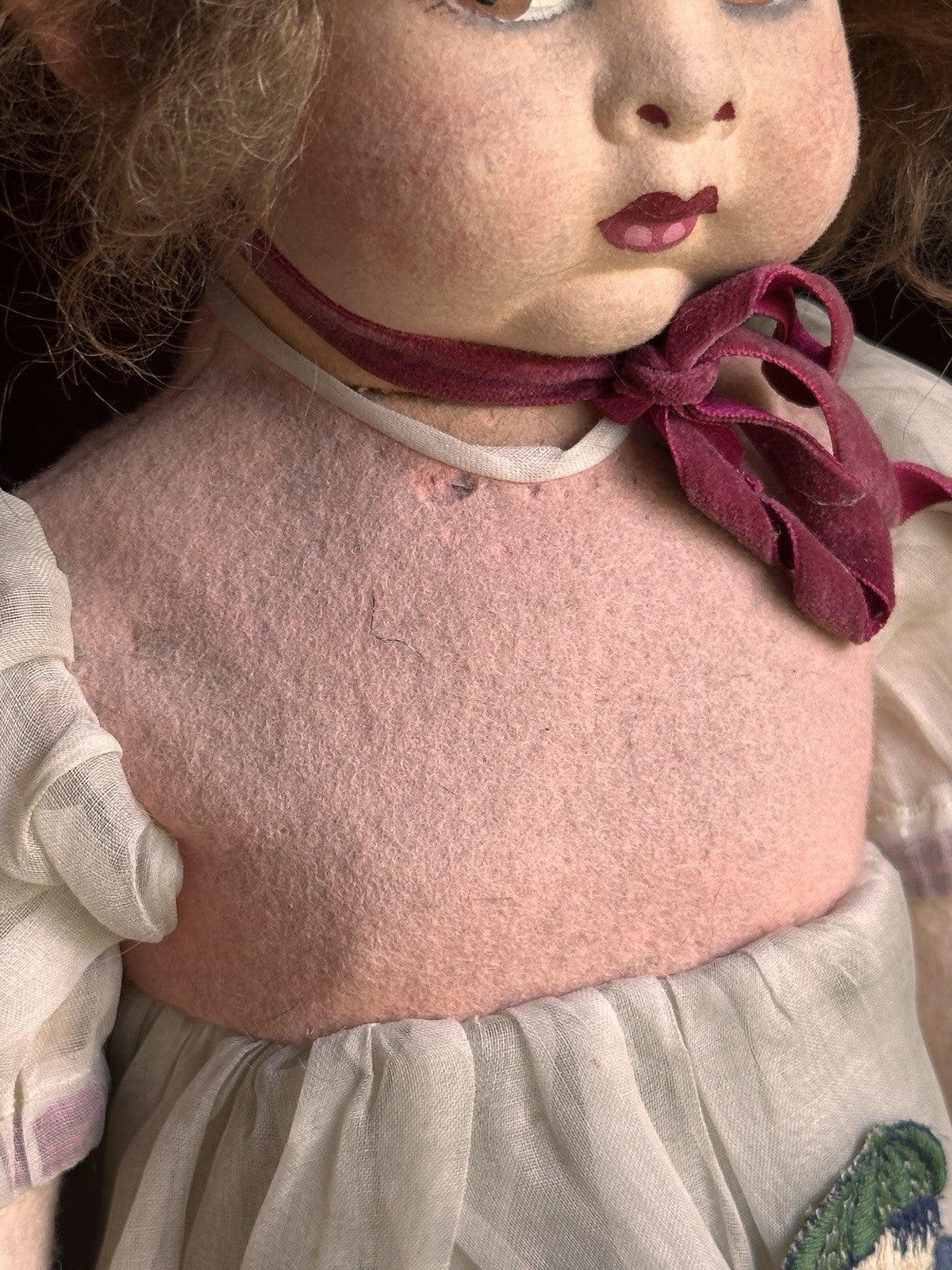 Vintage Italian Lenci Grugnetto 1500 Series Felt Grumpy 19” Doll