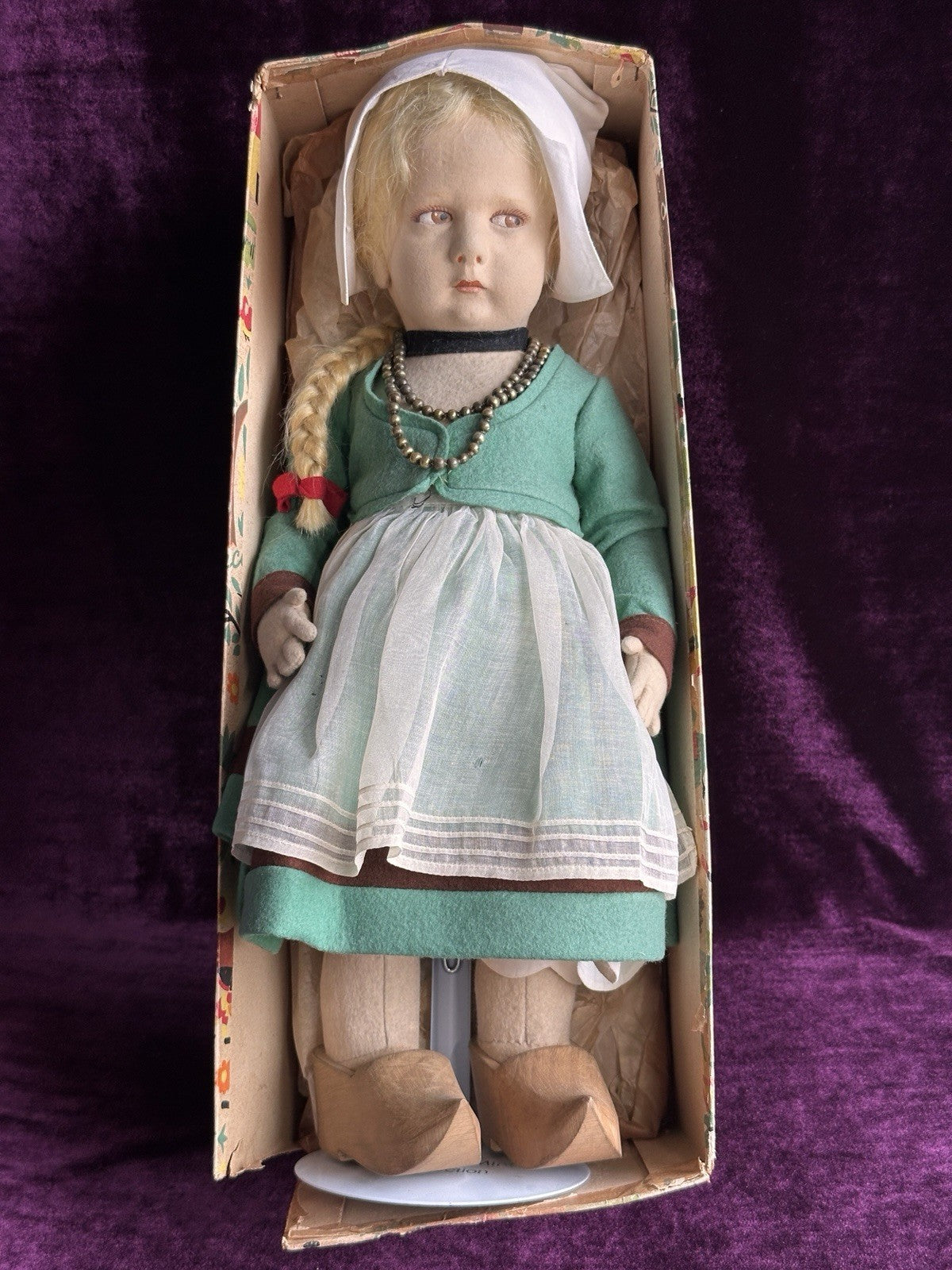 Antique 1920’s Italian Lenci 300 Series 16” Dutch Doll with Tags/Original Box