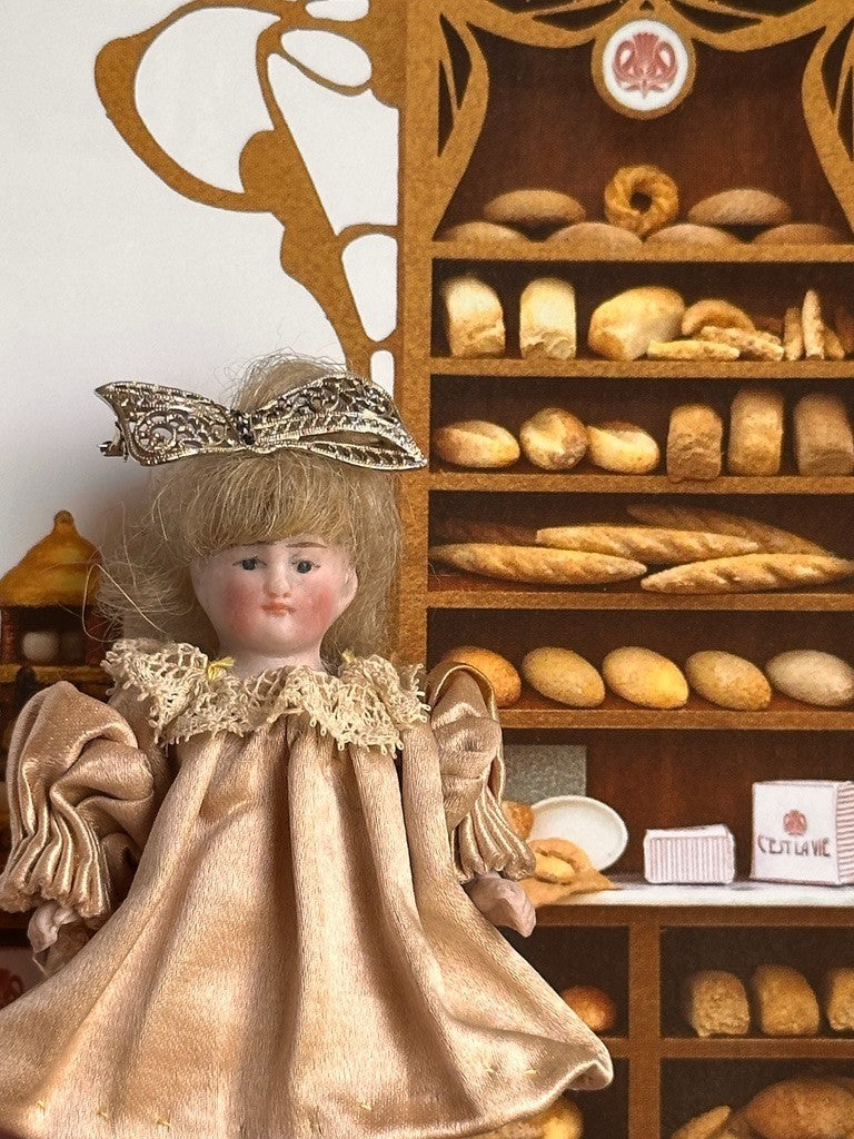Antique German Miniature 2.75" All Bisque Dollhouse Doll
