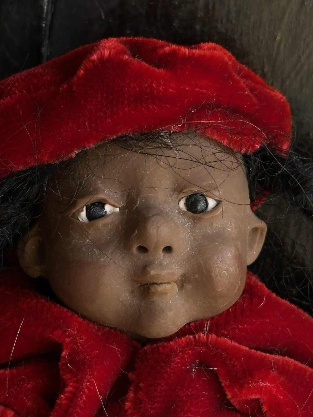 OOAK Miniature Handmade Elizabeth Cooper 5” Polymer Clay Cloth African Girl Doll