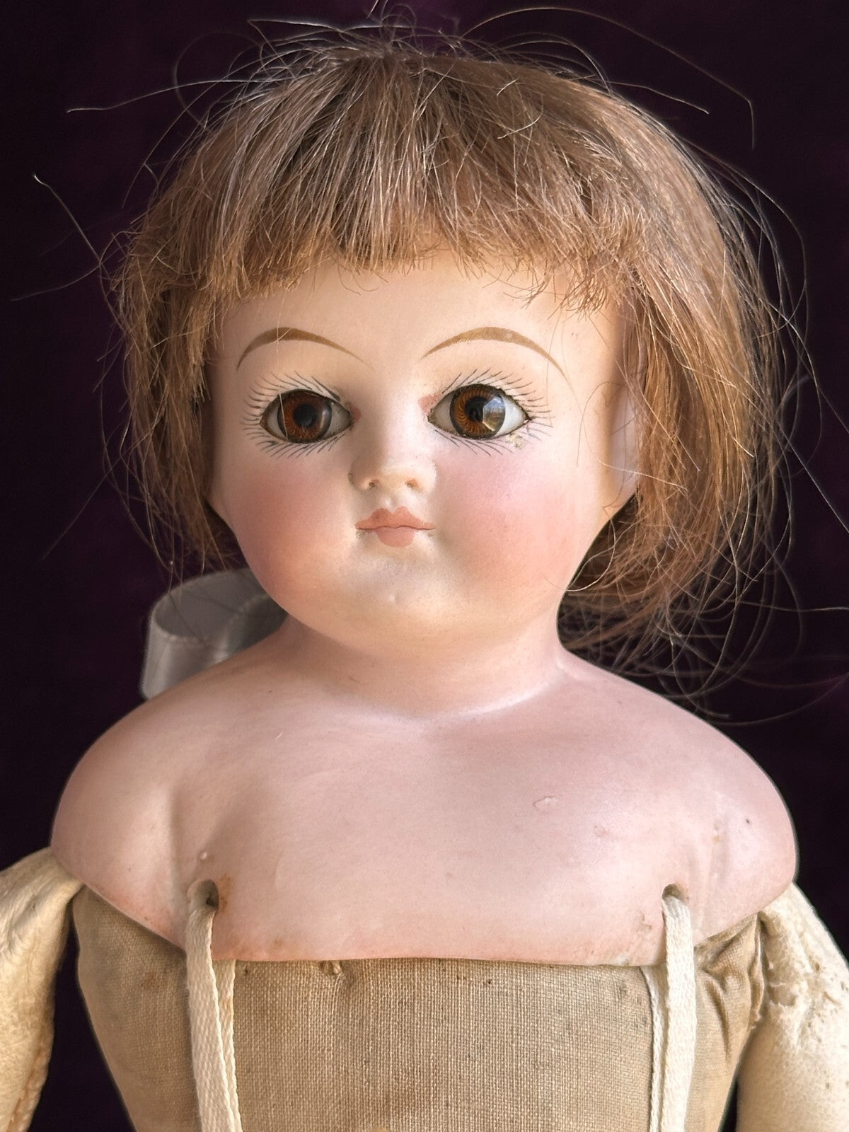 Antique German 14.5" Unmarked Kling/ABG Solid Bisque Shoulder Head Fashion Doll