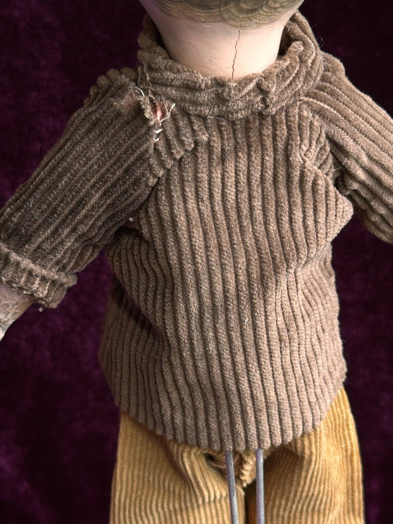 Antique French 11.5" Tout en Bois Wood Doll – Motschmann Type Body