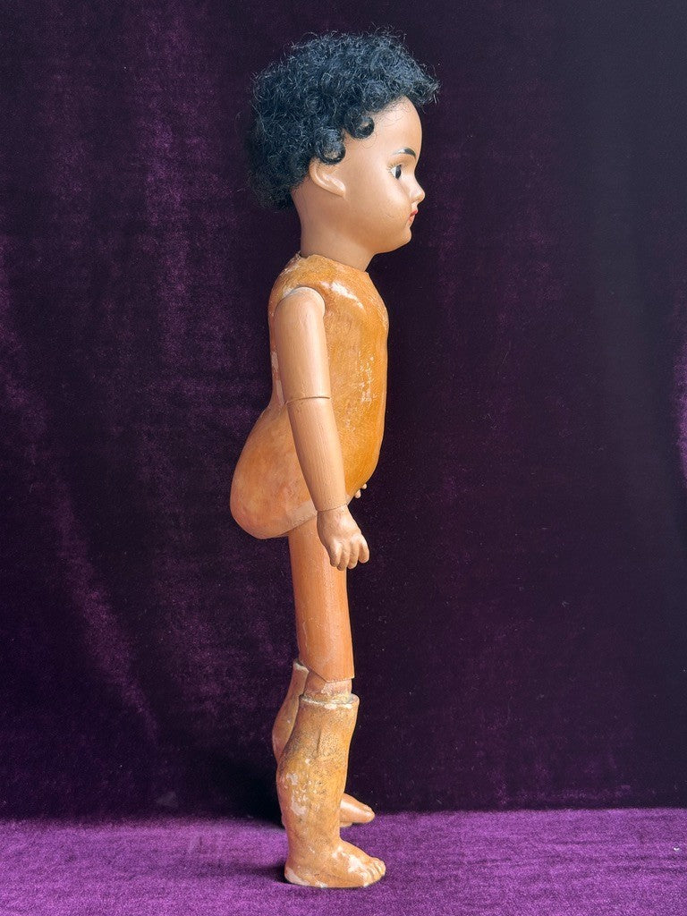 Rare Antique German 17" Armand Marseille 1894 Dep Dark Complexion Boy Doll