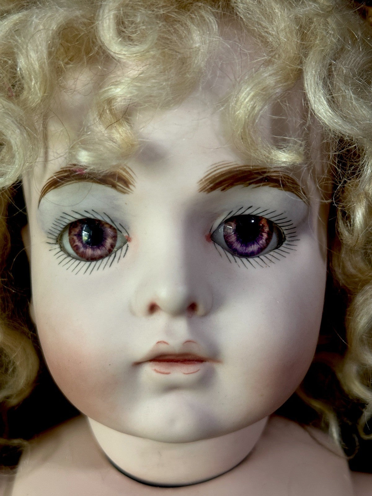 Vintage Artist Reproduction of Antique French Bru Jne 22” Doll Porcelain Head