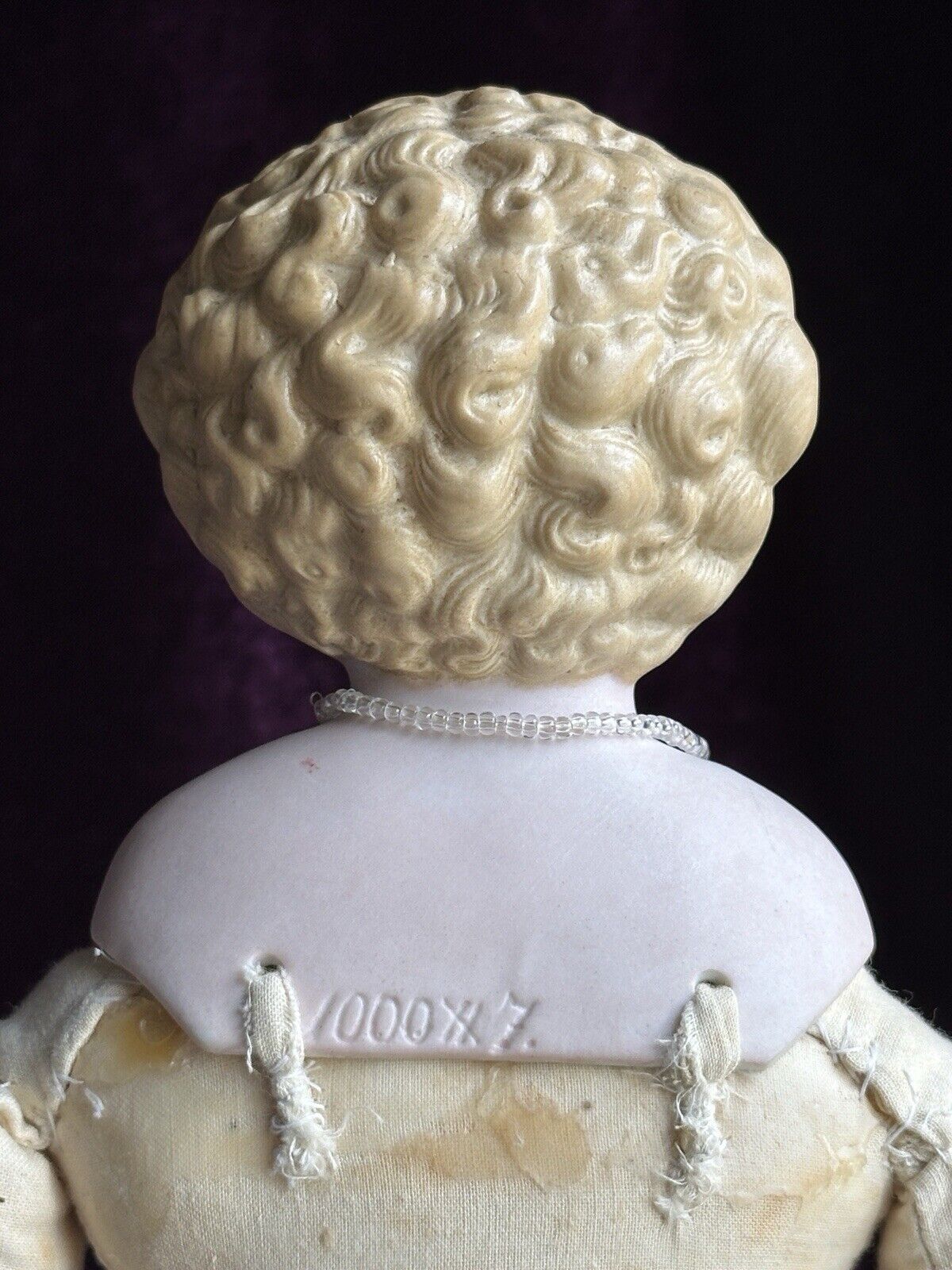 Antique German 24" ABG 1000 Highland Mary Parian China Head Doll with Glass Eyes