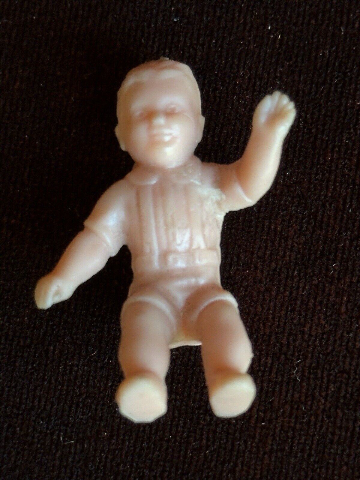 Artist Signed 3” Polymer Clay (?) Miniature Dollhouse Doll with Accessories