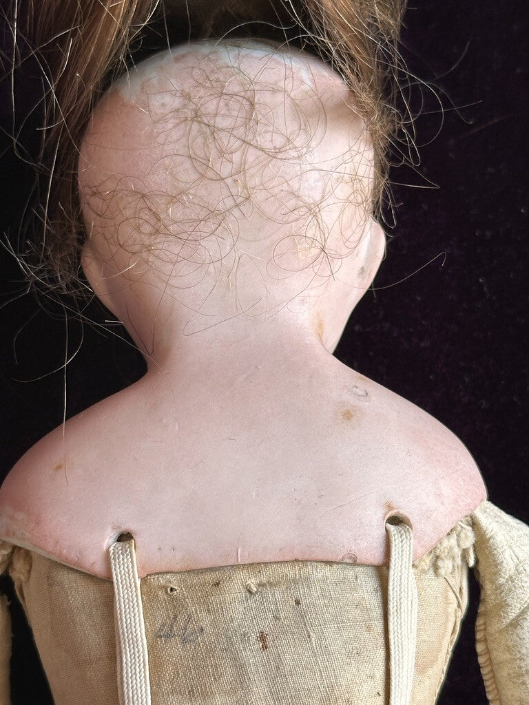 Antique German 14.5" Unmarked Kling/ABG Solid Bisque Shoulder Head Fashion Doll