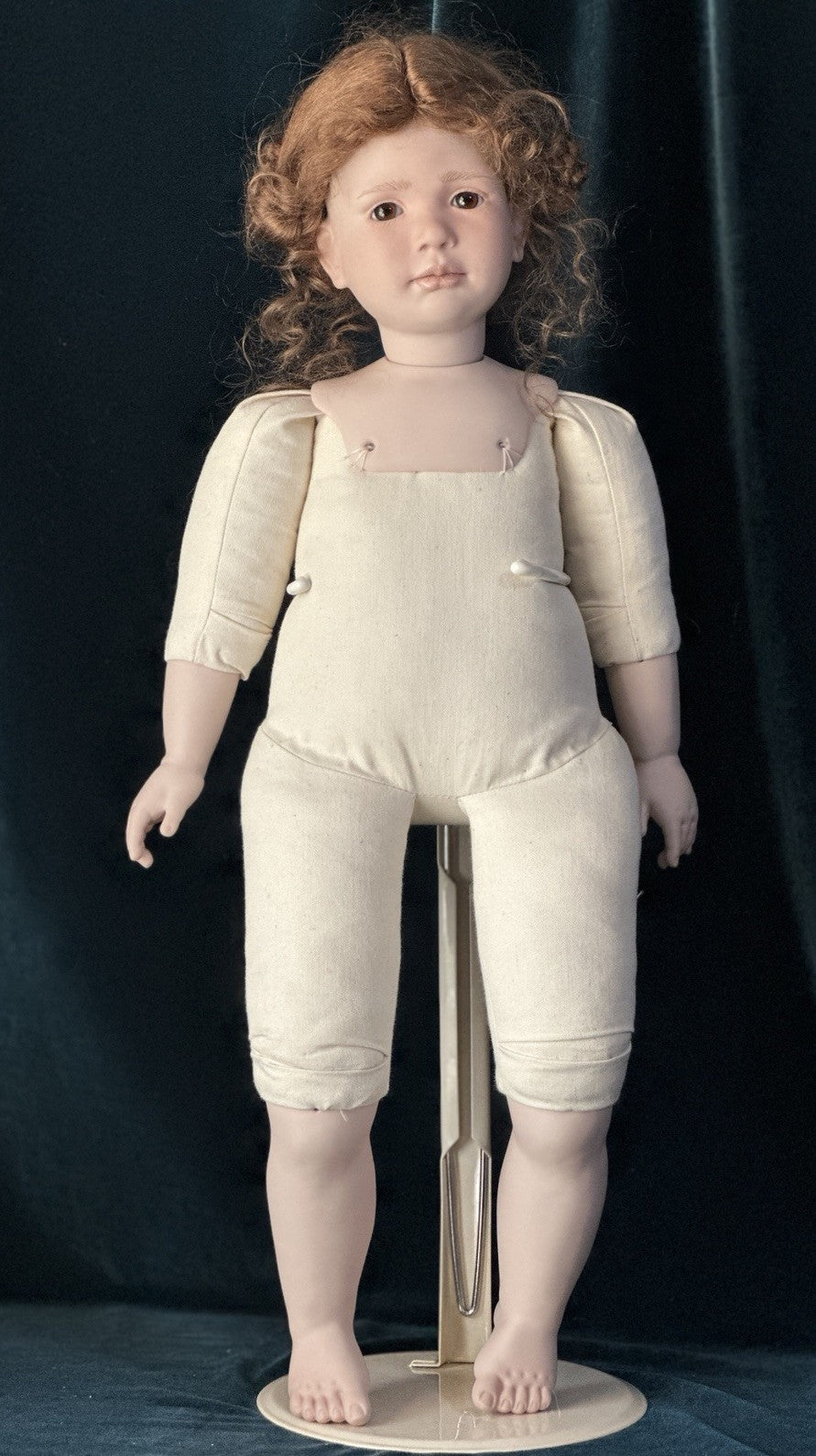Collectible Artist 22” Porcelain Doll “Moni” by Ruth Treffeisen LE 1/100 COA