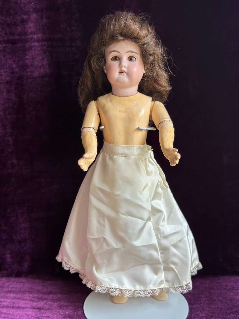 Antique German 18" Edmund Steiner marked EUSt Bisque Head Composition Body Doll