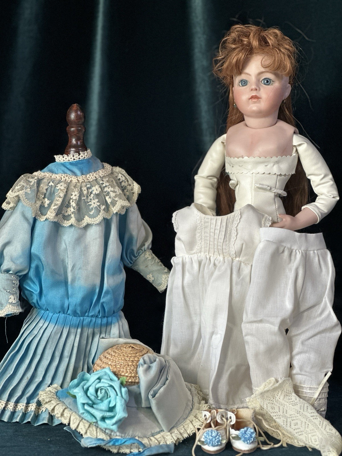 Artist Reproduction of Antique French Bru Jne 16” Doll Porcelain Head
